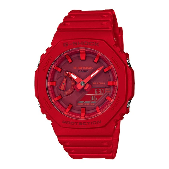 G-Shock Mens Analog-Digital Red Resin Red