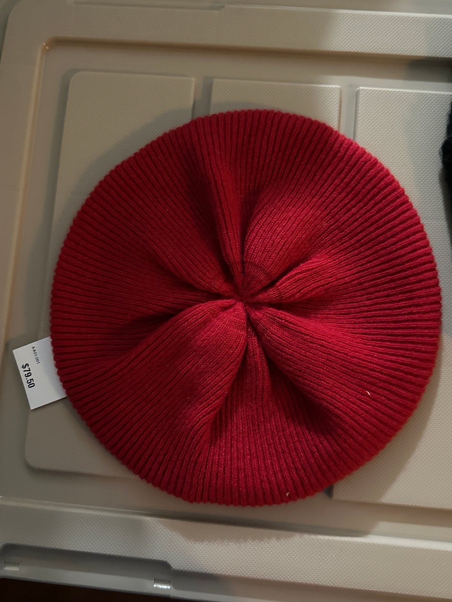 Charter Club Knit Cashmere Beret Red ONE SIZE