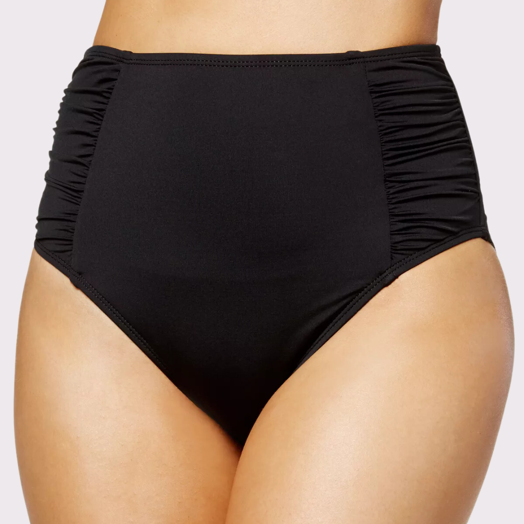 Solid High-Waist Bikini Bottom