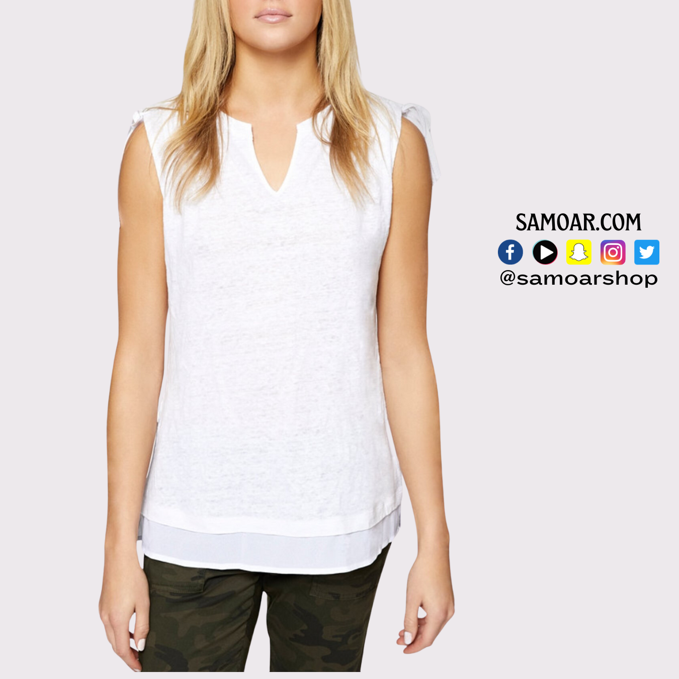 Nora Tie-Detail Contrast T-Shirt
