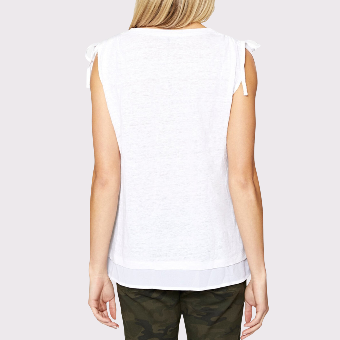 Nora Tie-Detail Contrast T-Shirt