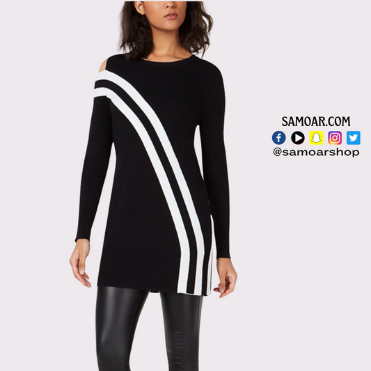 Asymmetric Striped Tunic Top