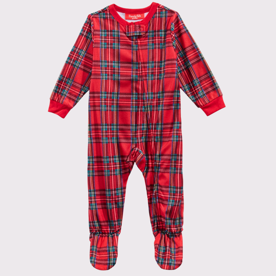 Brinkley Plaid Footed Infant Holiday's PJs