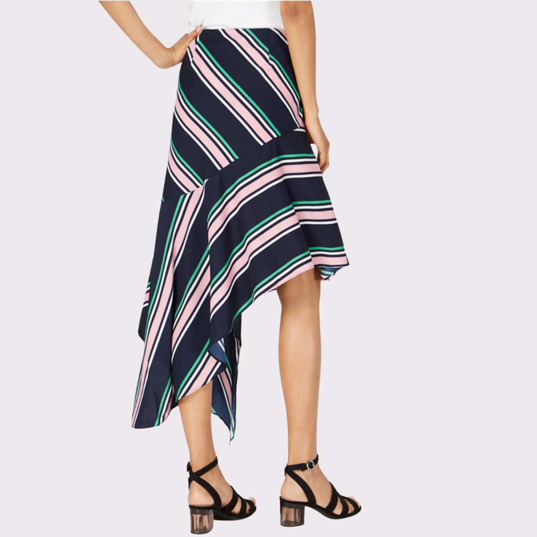 Striped Asymmetrical Skirt