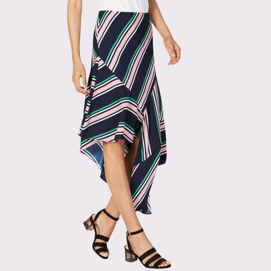 Striped Asymmetrical Skirt