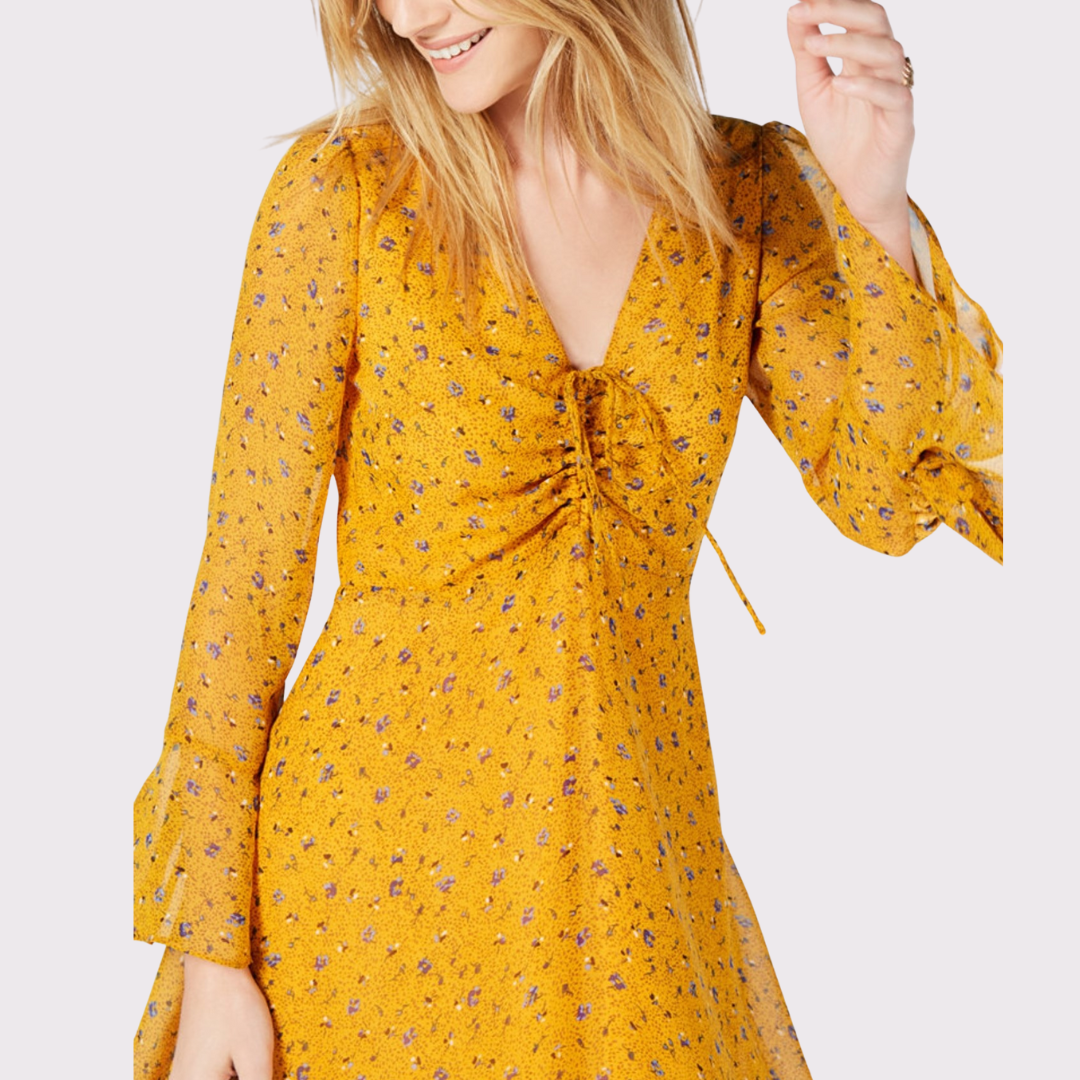 Floral-Print Ruched Fit & Flare dress