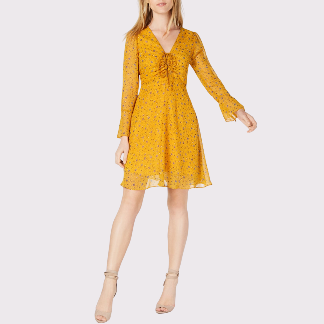 Floral-Print Ruched Fit & Flare dress