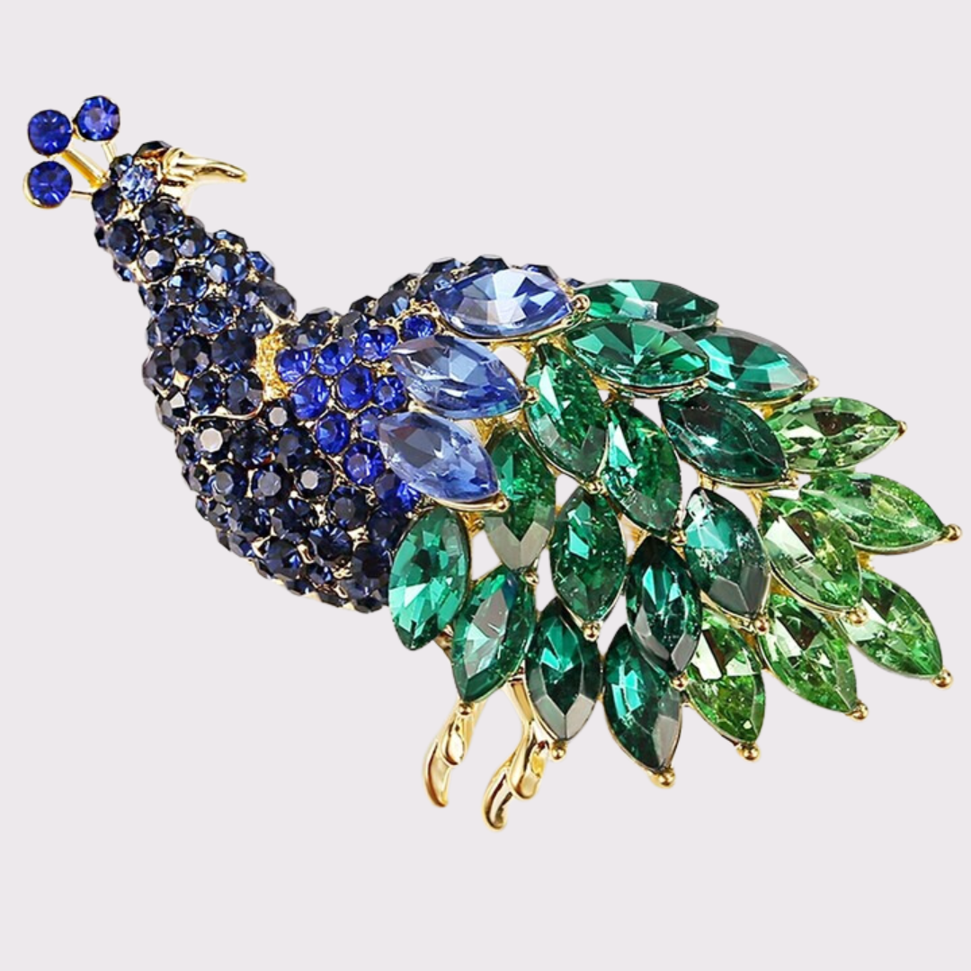 Charter Club Gold-Tone Multi-Crystal Peacoc Silver