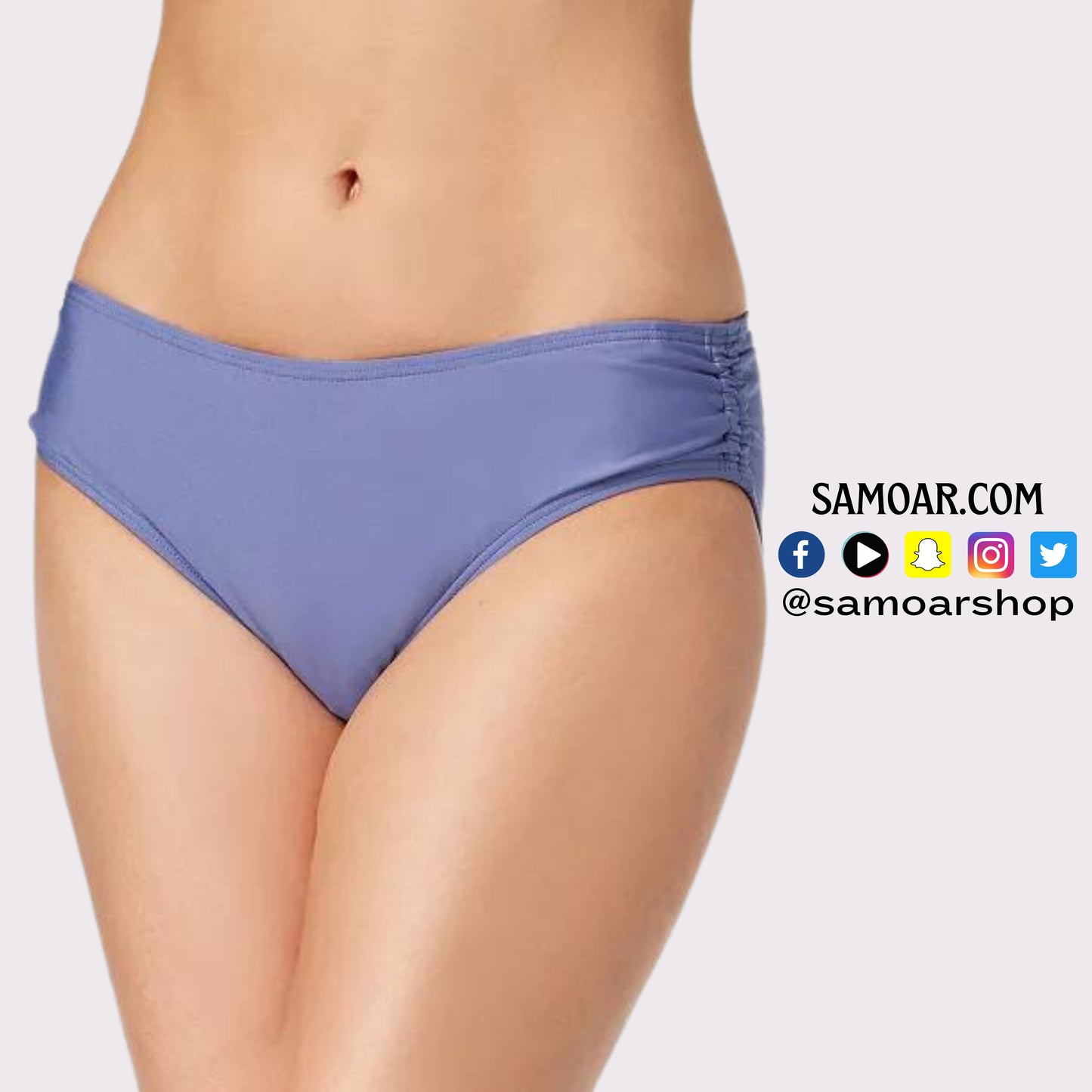 Shirred Hipster Bikini Bottoms