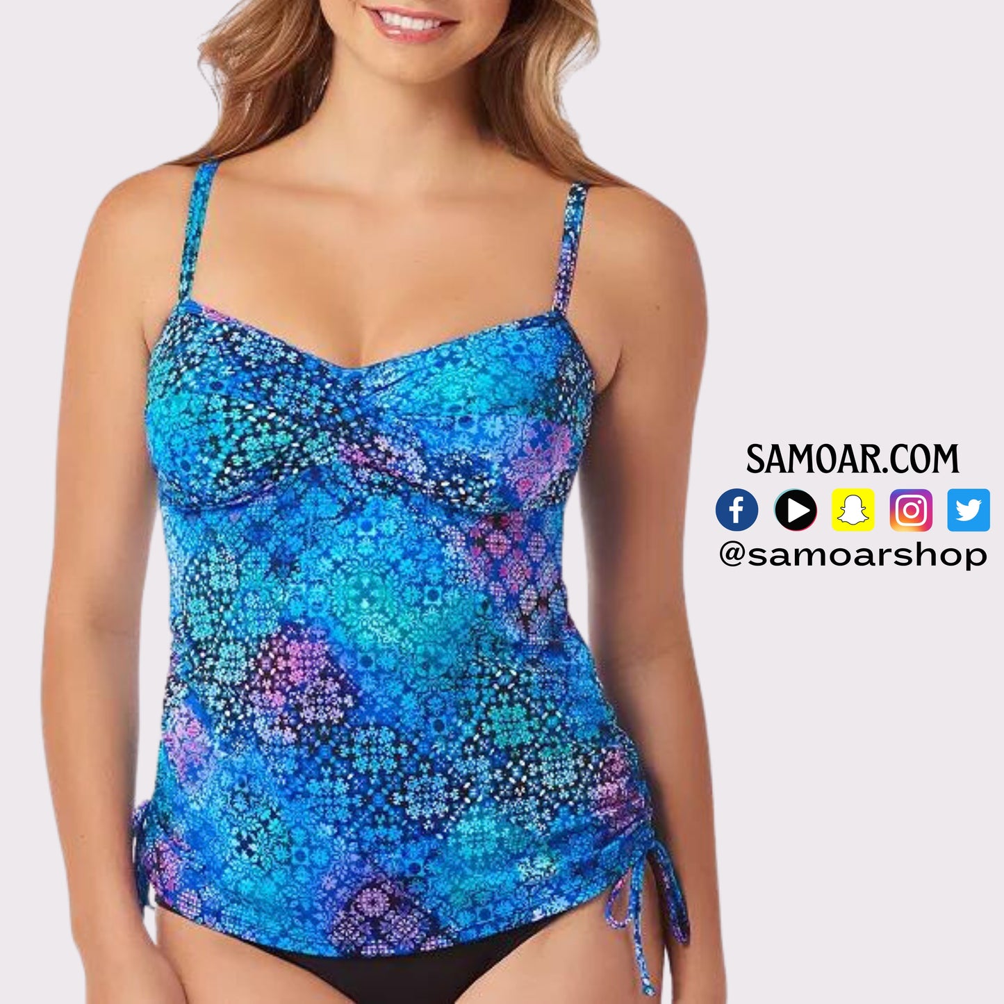 Printed Ruched Swim Separates