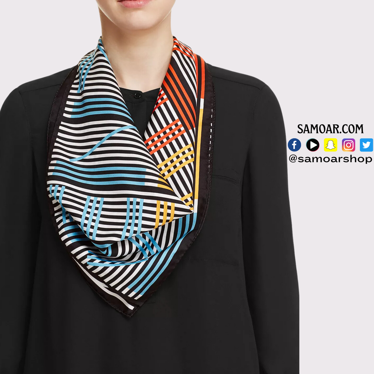 وشاح حريري جرافيكي