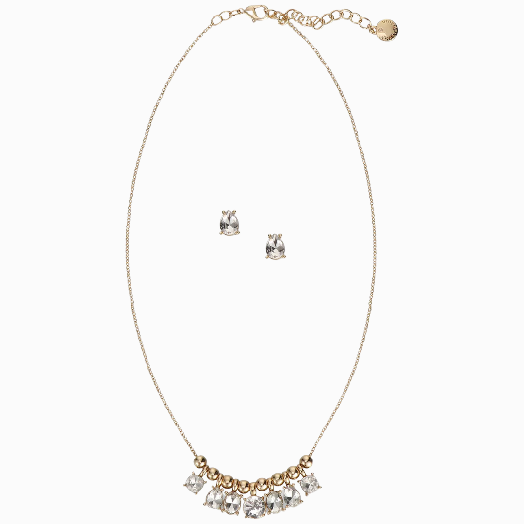 Gold-Tone Bead Crystal State Gold