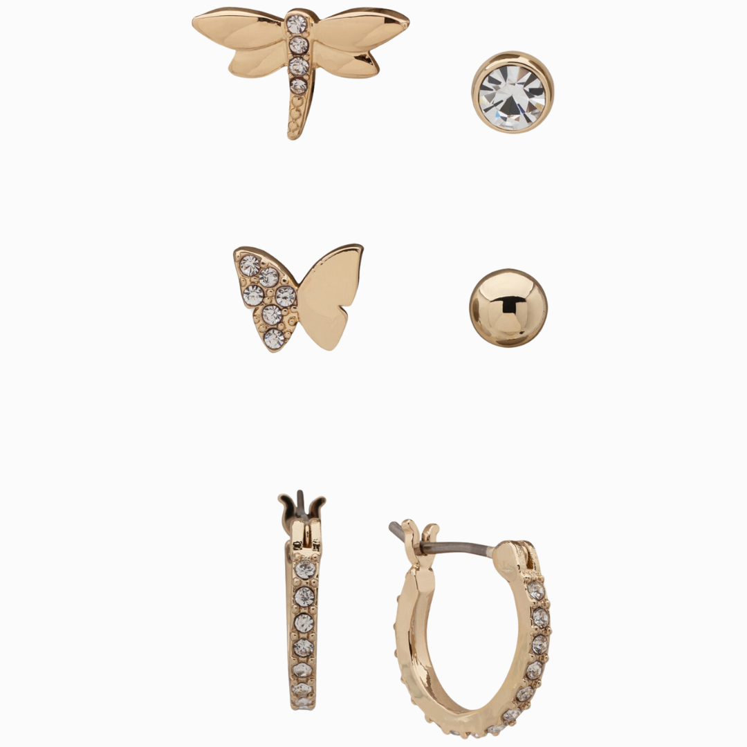 Gold-Tone 3-Pc. Set Crystal Ho Gold 7