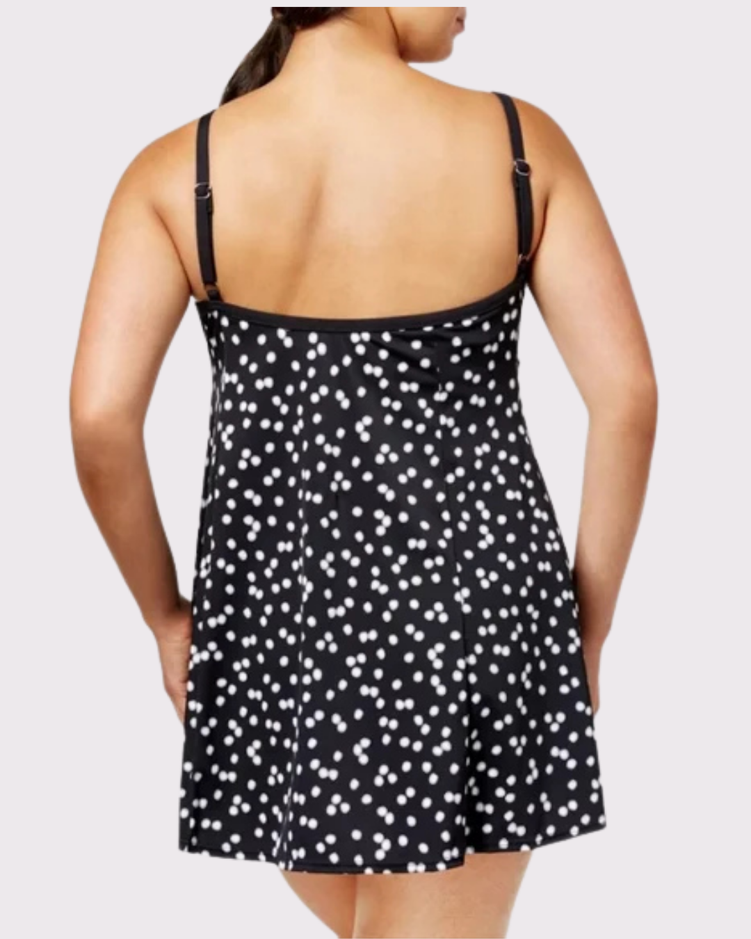 Dot-Print Tiered Tankini Top