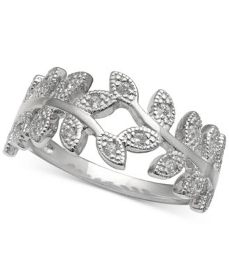 Giani Bernini Cubic Zirconia Vine Ring in St Silver 8