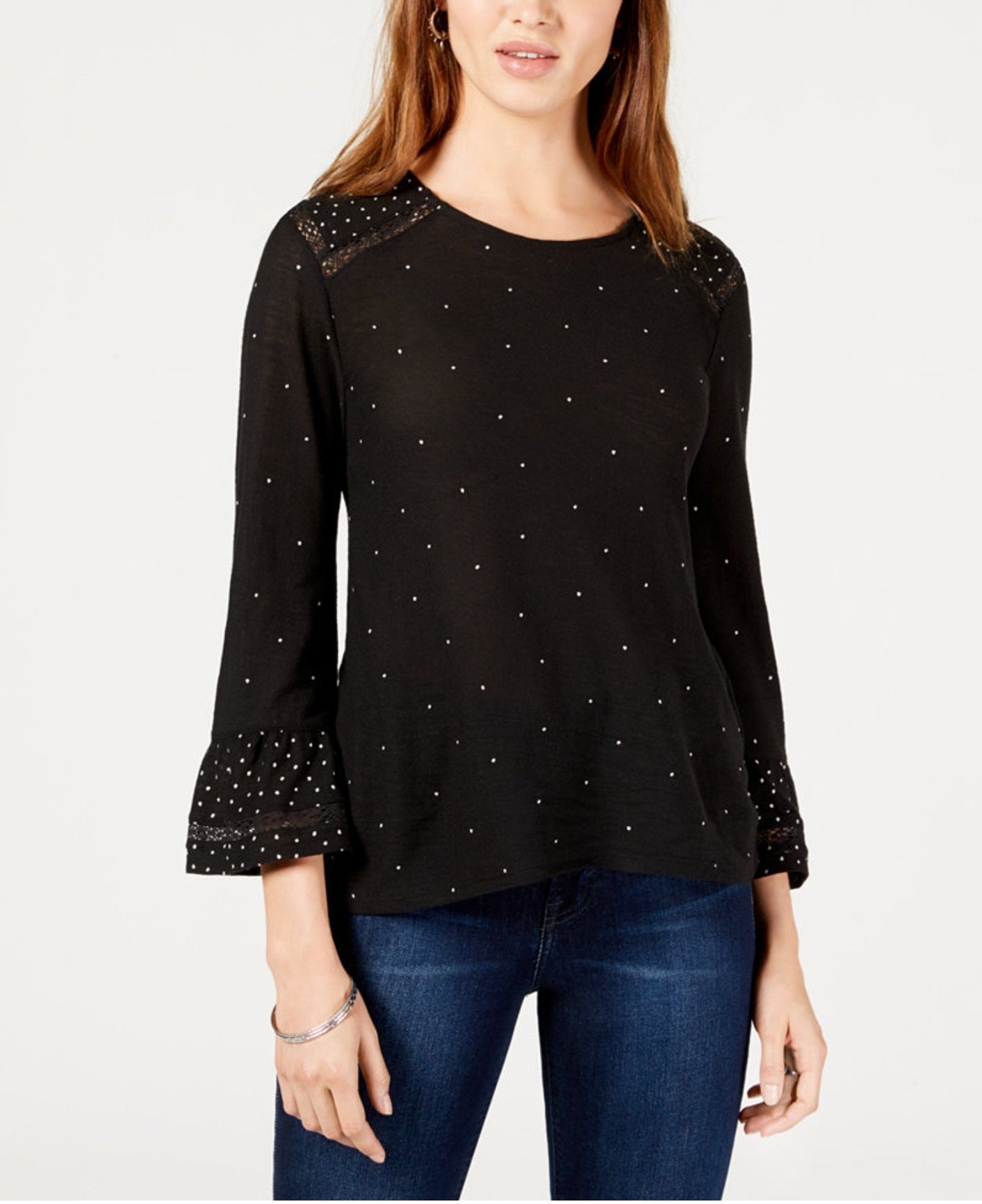 Cotton Crochet-Trim Top