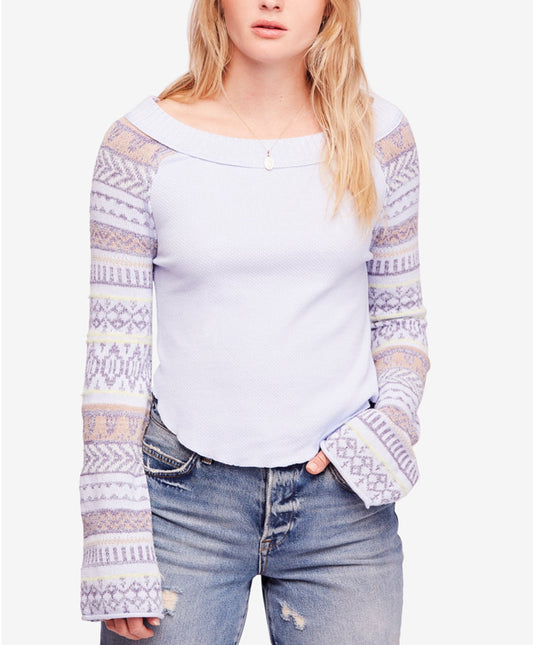 Free People Fairground Striped-Sleeve Thermal