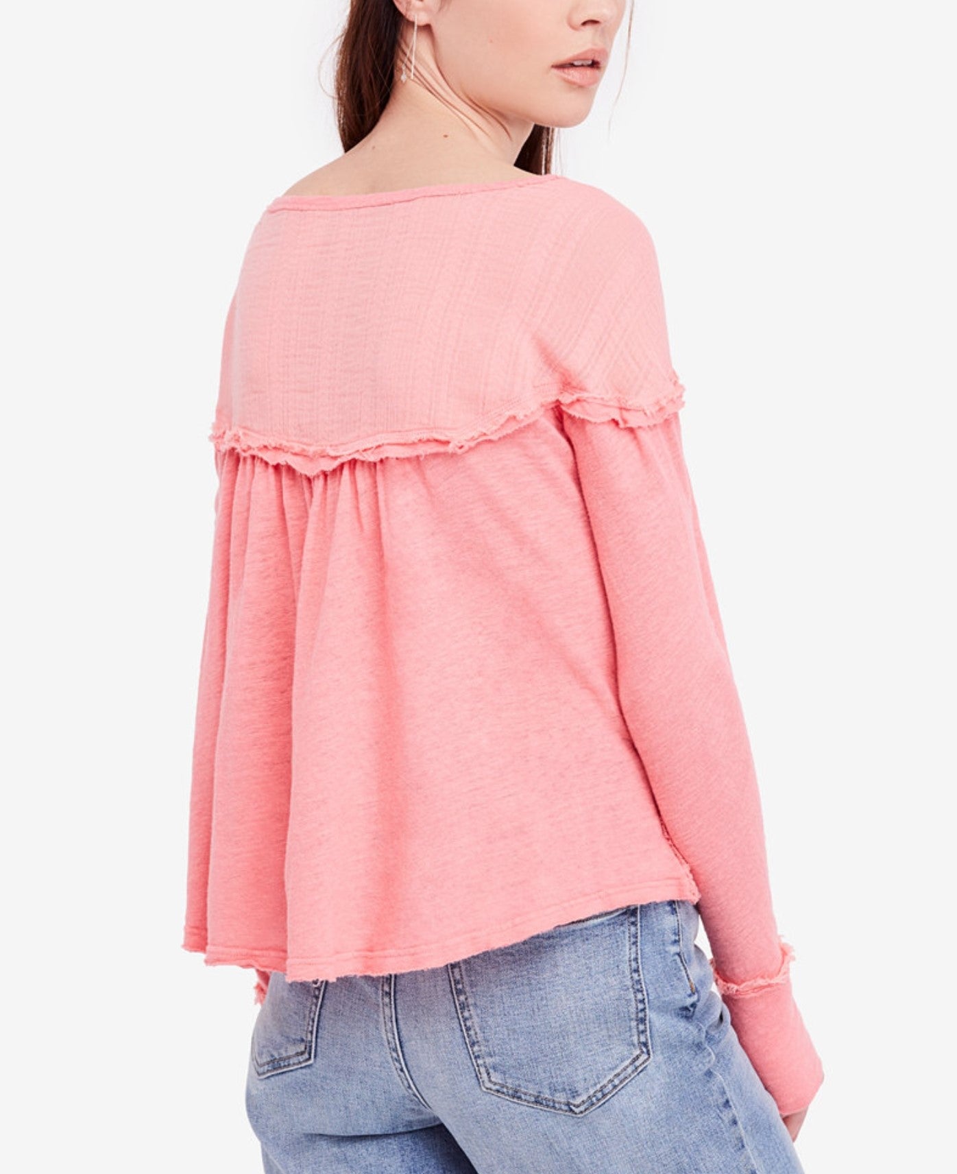 Free People Down Under Raw-Trim Henley