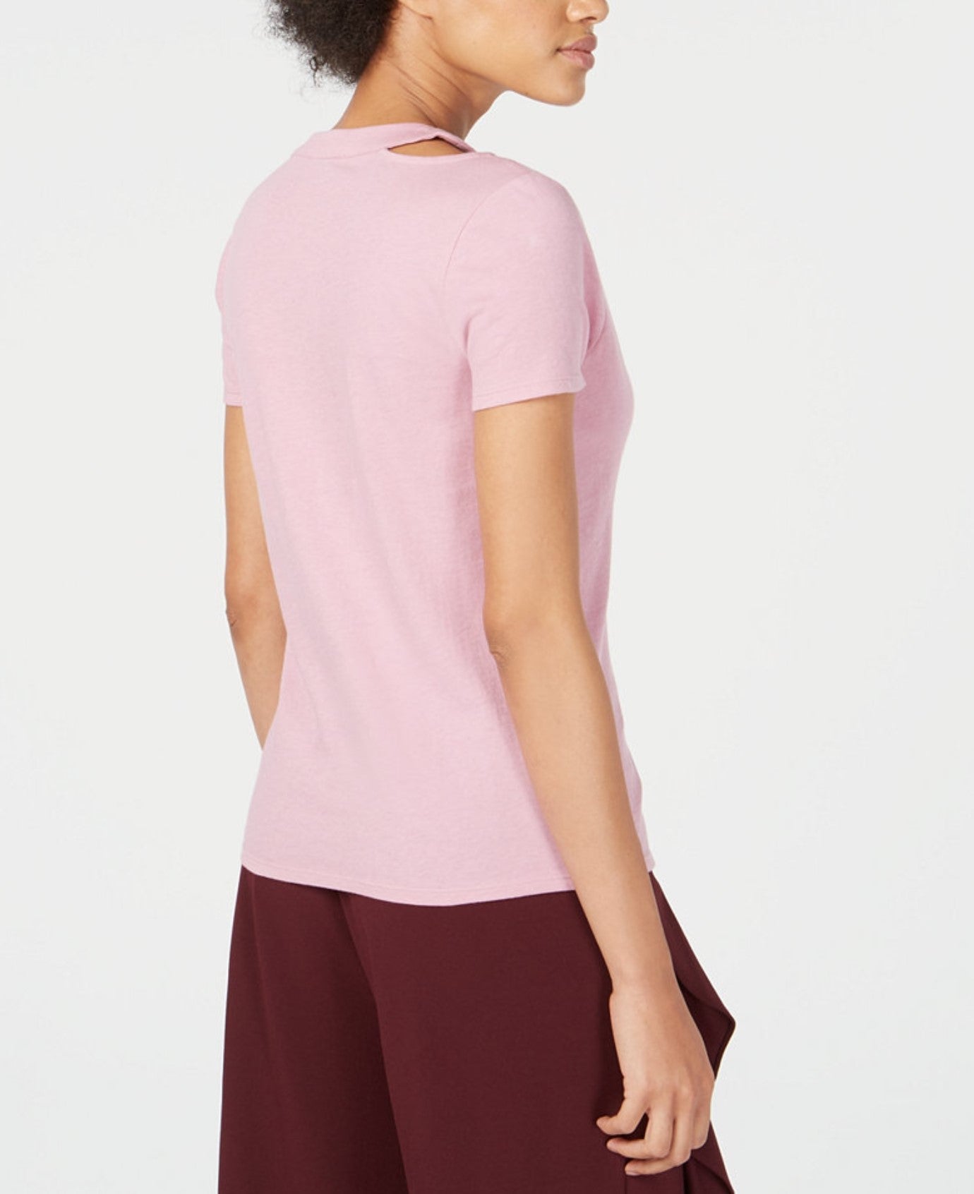 Bar III Cotton Cutout-Neck Top