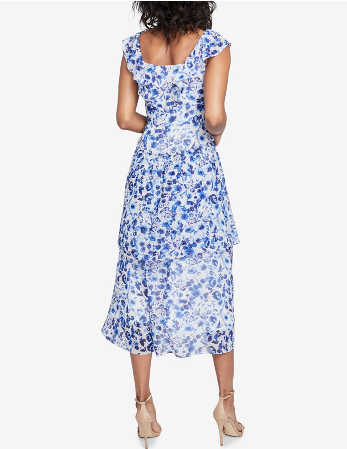 Floral-Print Ruffled Dress