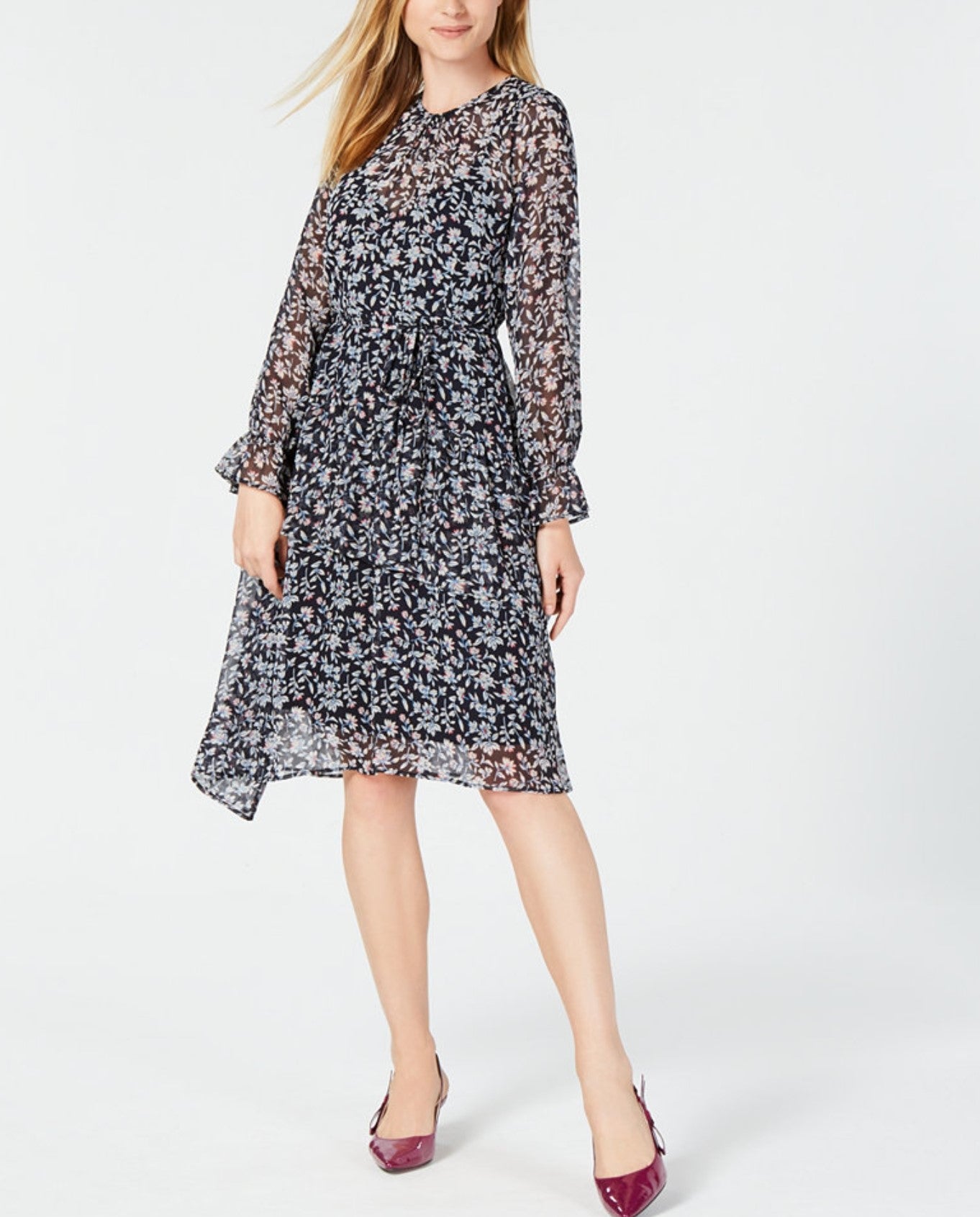 Maison Jules Floral-Print Asymmetrical Dress