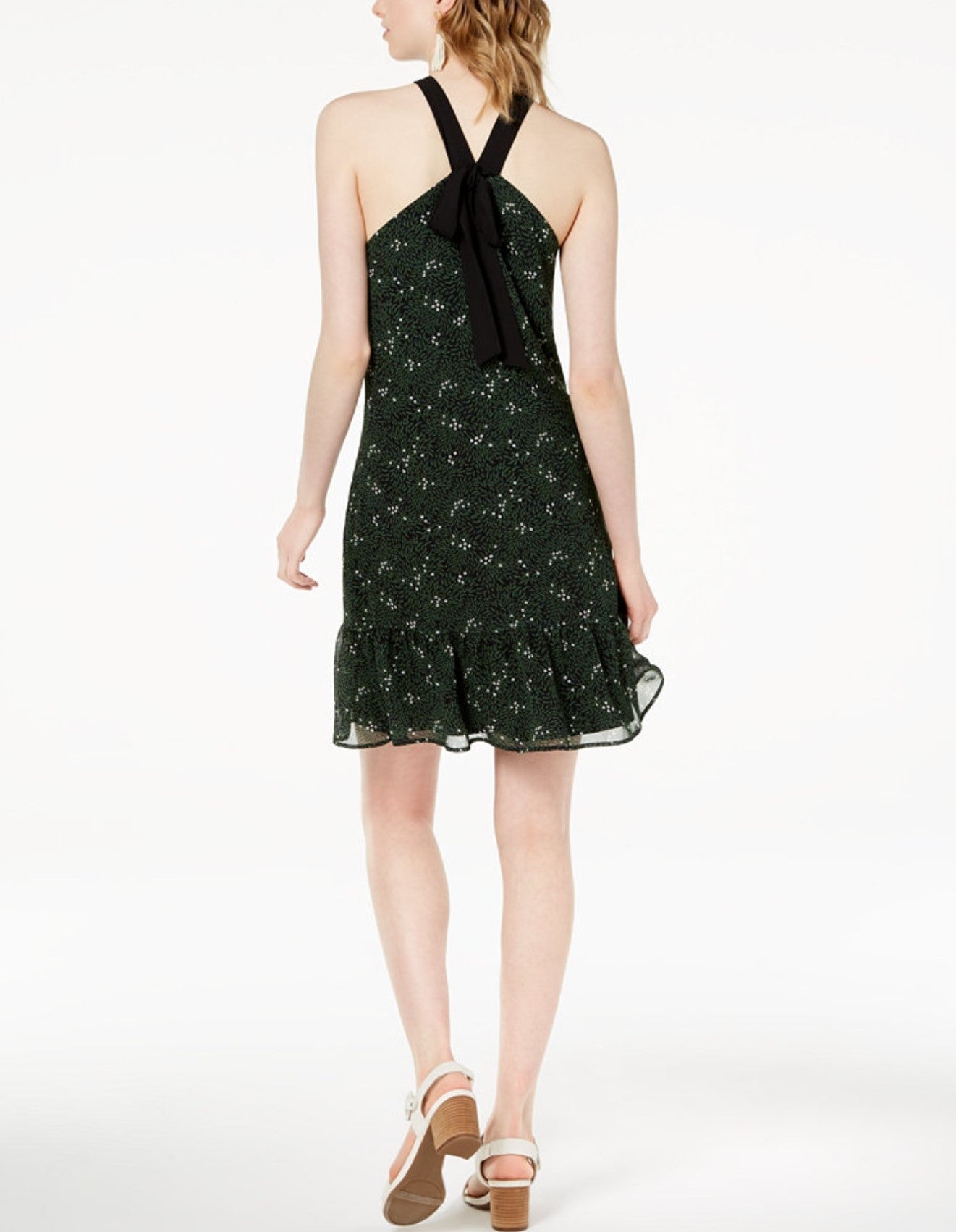 Maison Jules Flower-Print Boho Halter Dress,