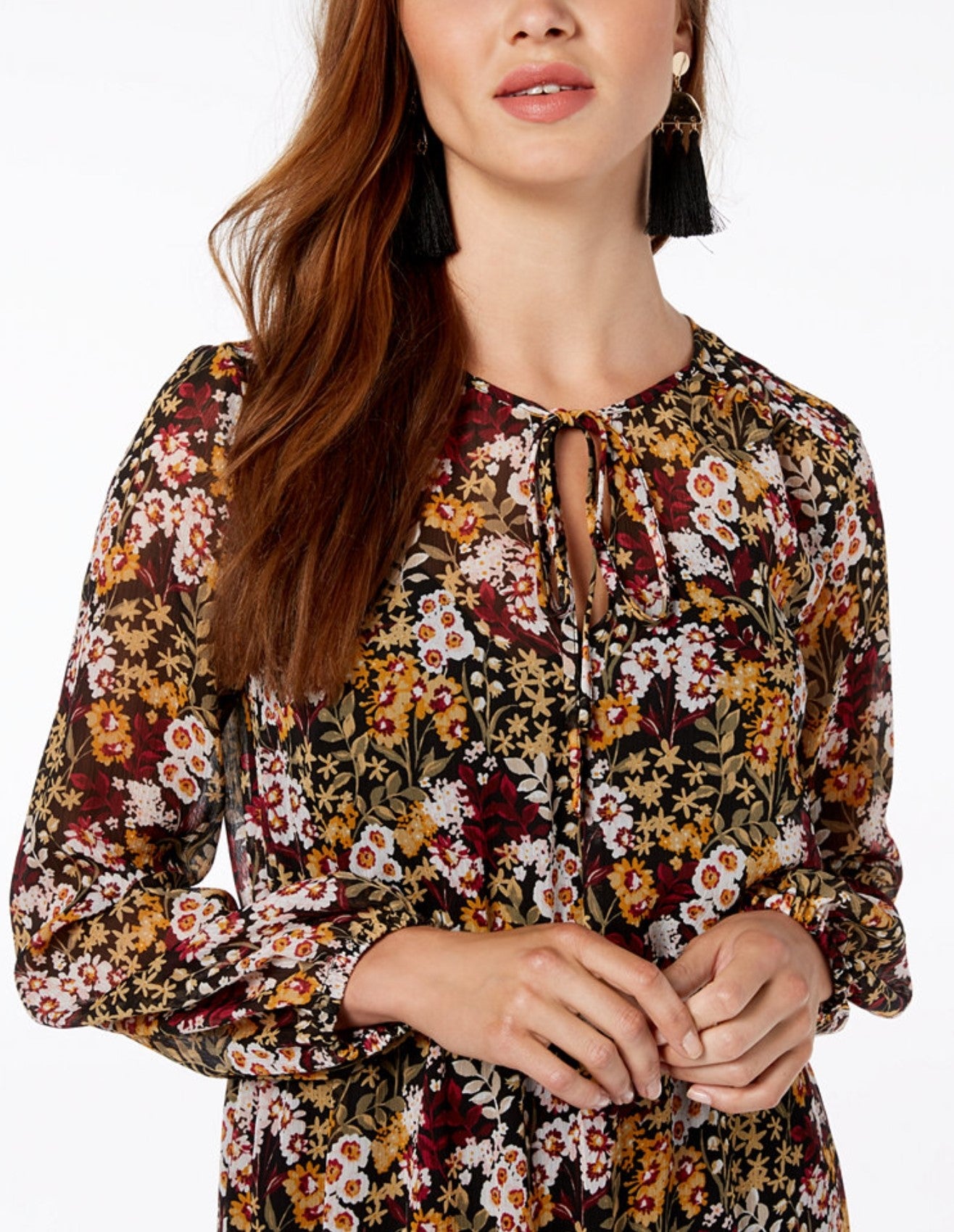 Maison Jules Floral-Print Midi Dress