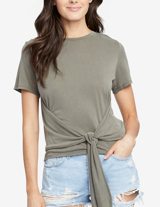 RACHEL Rachel Roy Cropped Tie-Front T-Shirt,
