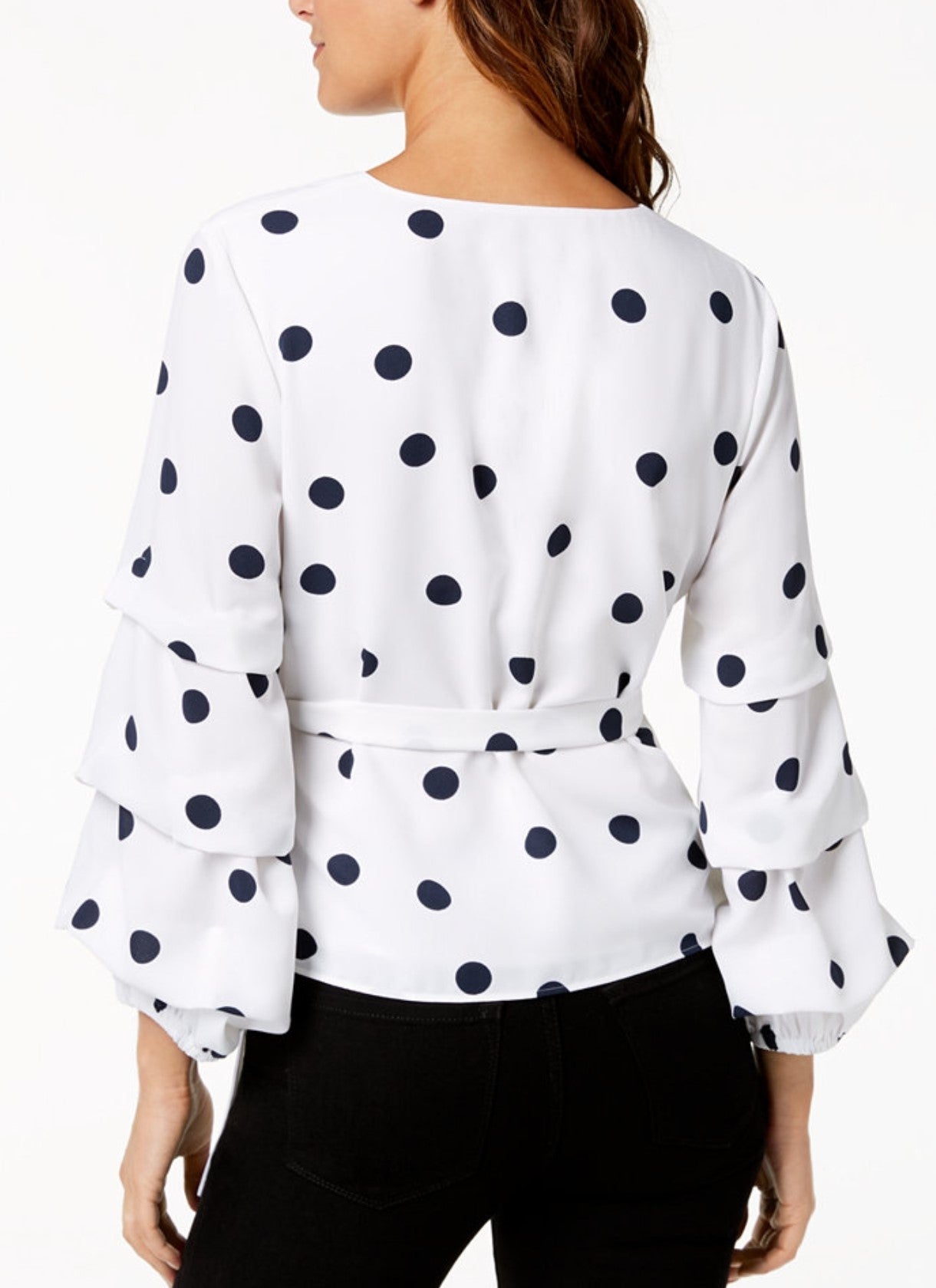 Bar Ill Faux-Wrap Polka-Dot Top