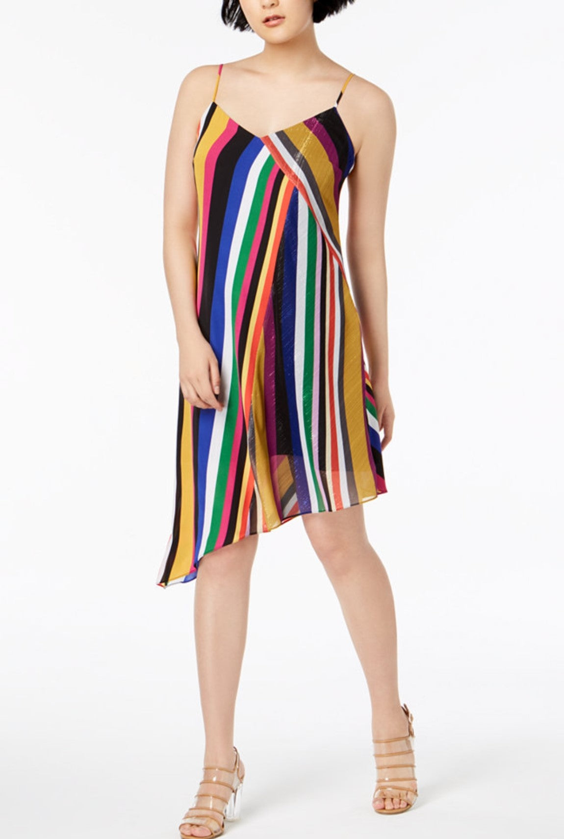 Bar Ill Striped Asymmetrical Dress