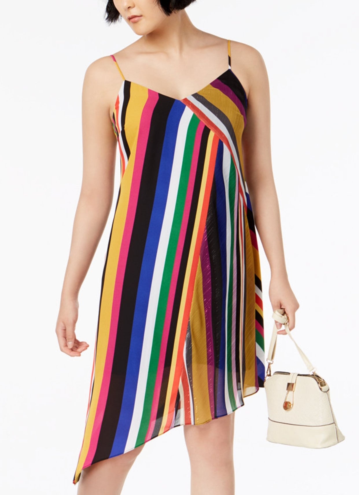 Bar Ill Striped Asymmetrical Dress