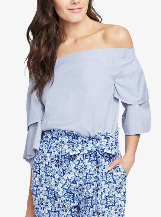 RACHEL Rachel Roy Off-The-Shoulder Tiered-Sleeve Top