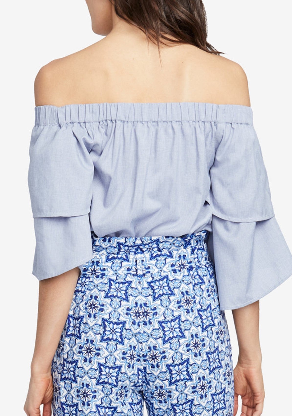 RACHEL Rachel Roy Off-The-Shoulder Tiered-Sleeve Top