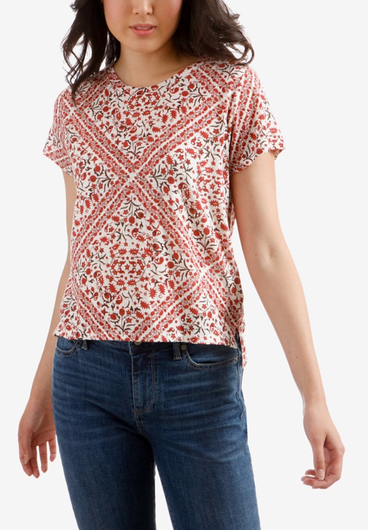 Printed Scoop-Neck T-Shirt