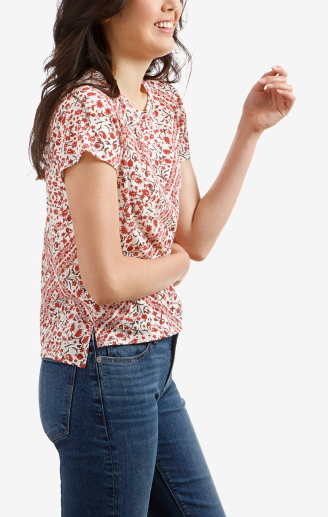 Printed Scoop-Neck T-Shirt