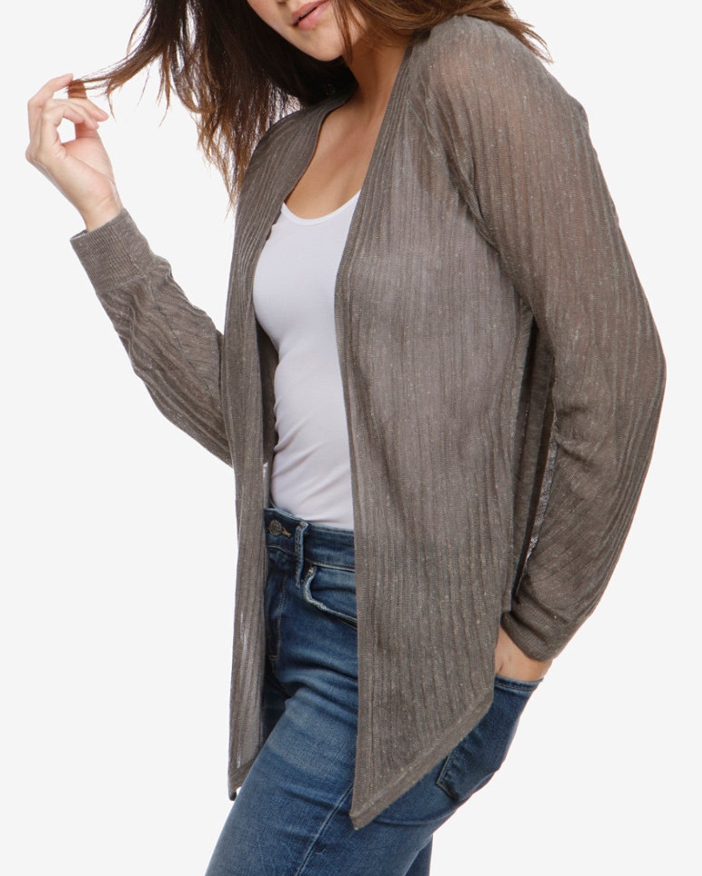 Lucky Brand Long-Sleeve Tie-Hem Cardigan