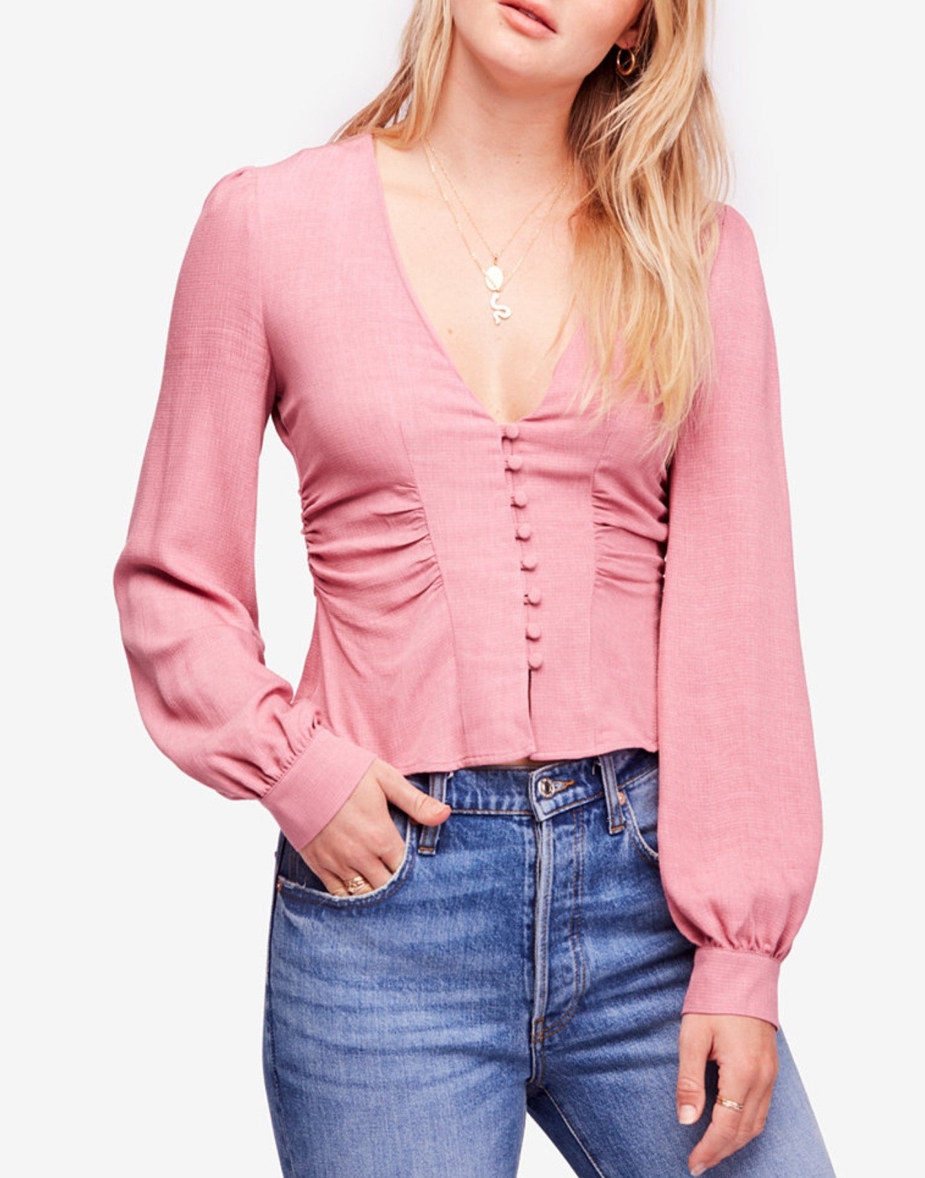 Maise Smocked-Back Blouse