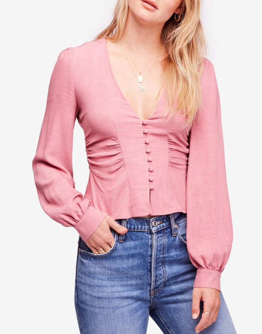 Maise Smocked-Back Blouse