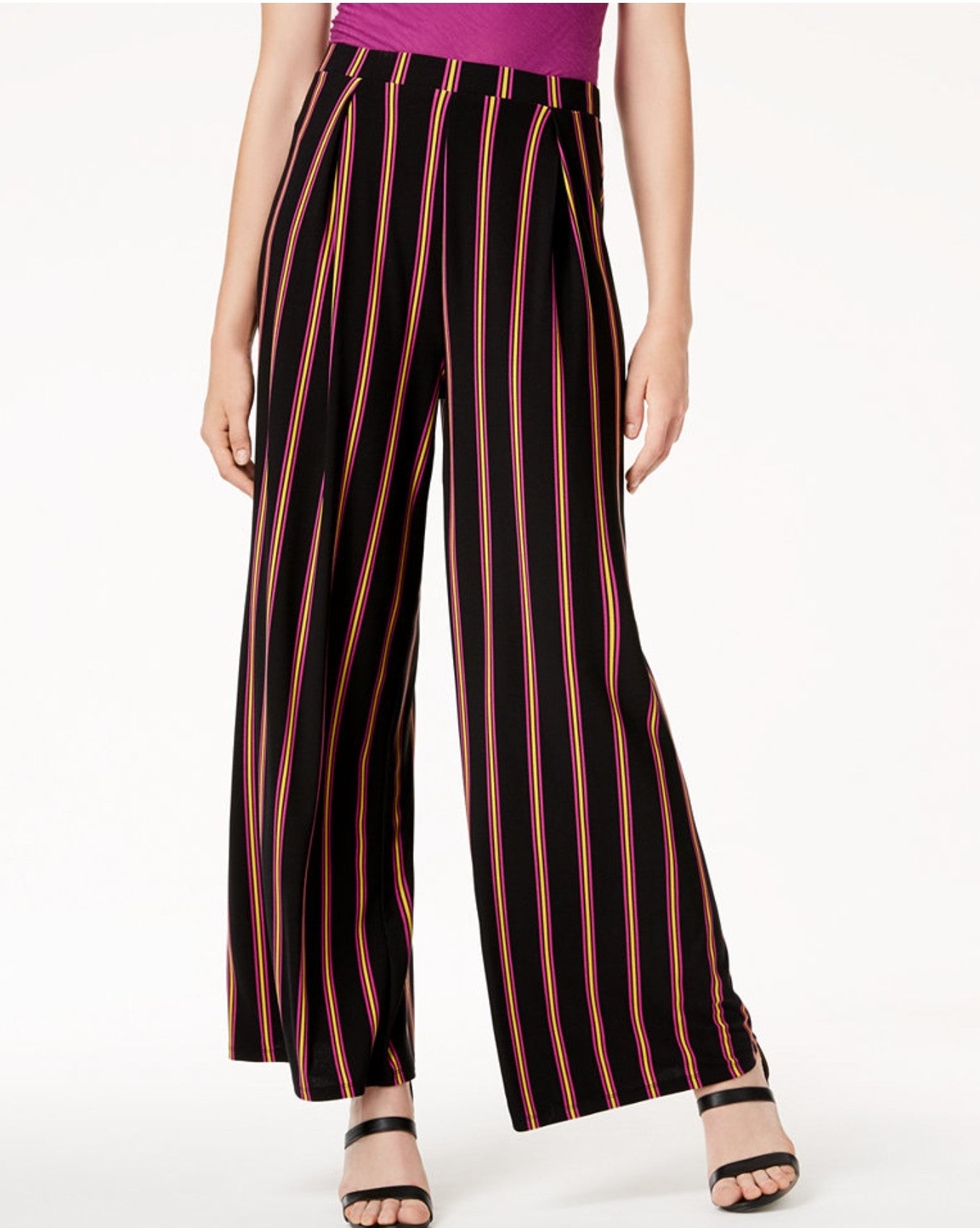 Bar Ill Striped Wide-Leg Pull-On Pants