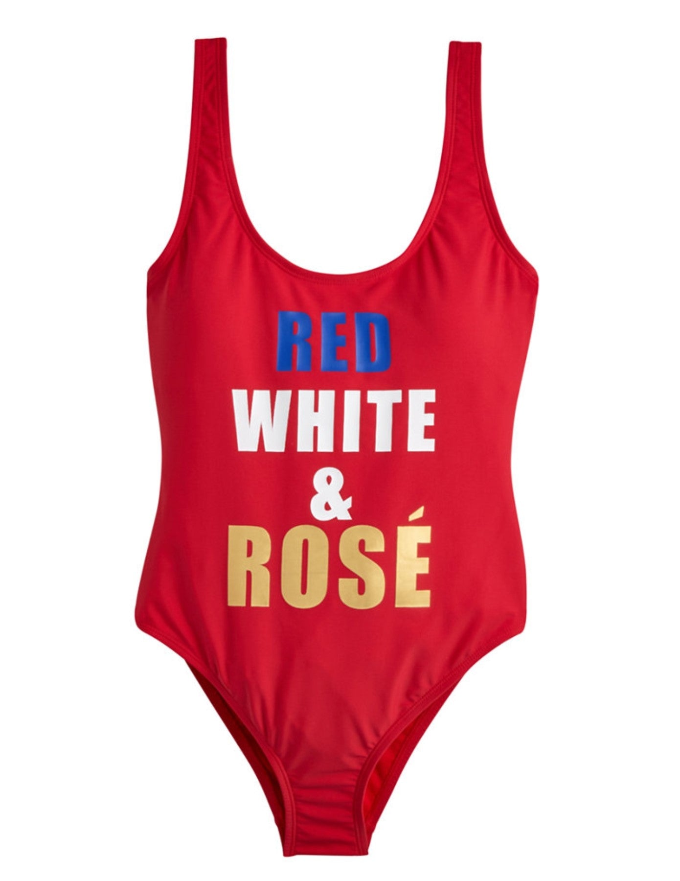 California Waves Juniors' Americana Metallic Graphic Cheeky One-Piece Swimsuit