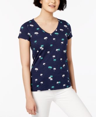 Printed V-Neck T-Shirt