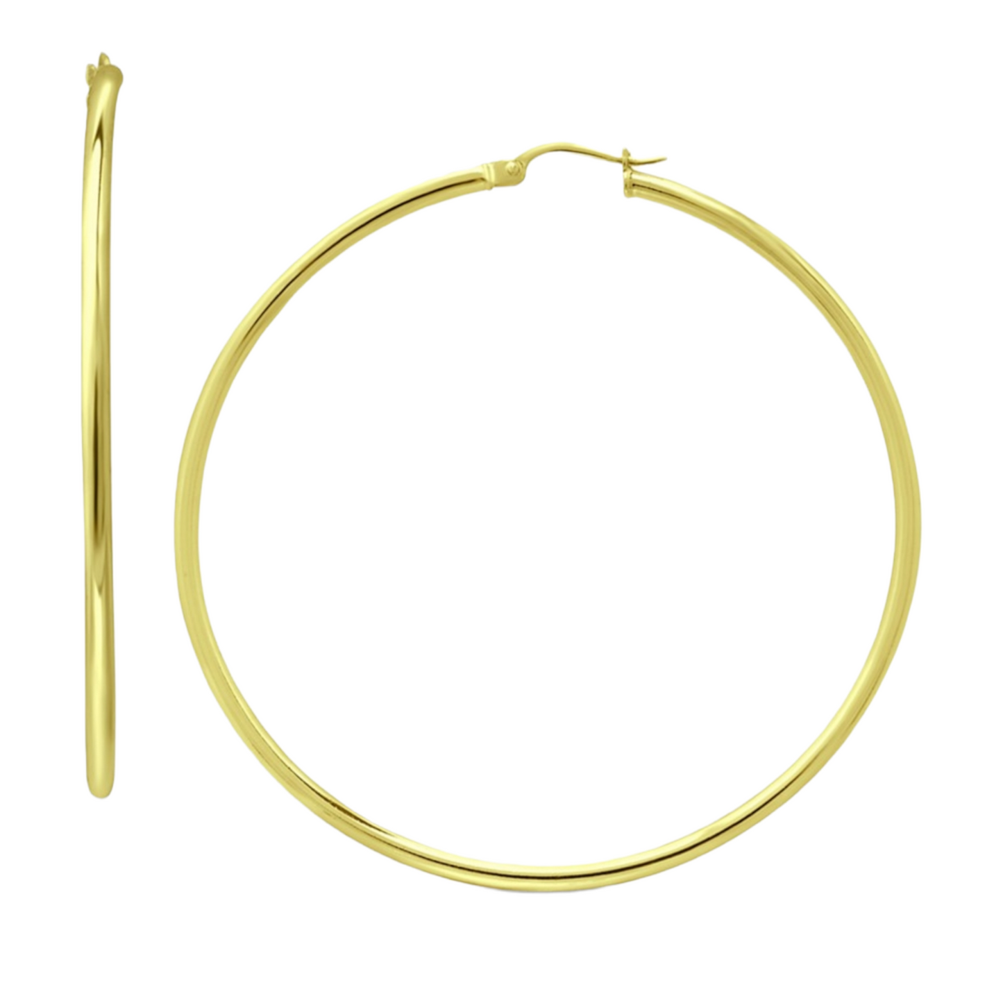 Polished Hoop Earrings in 18k Gold-Plated Sterling Silver