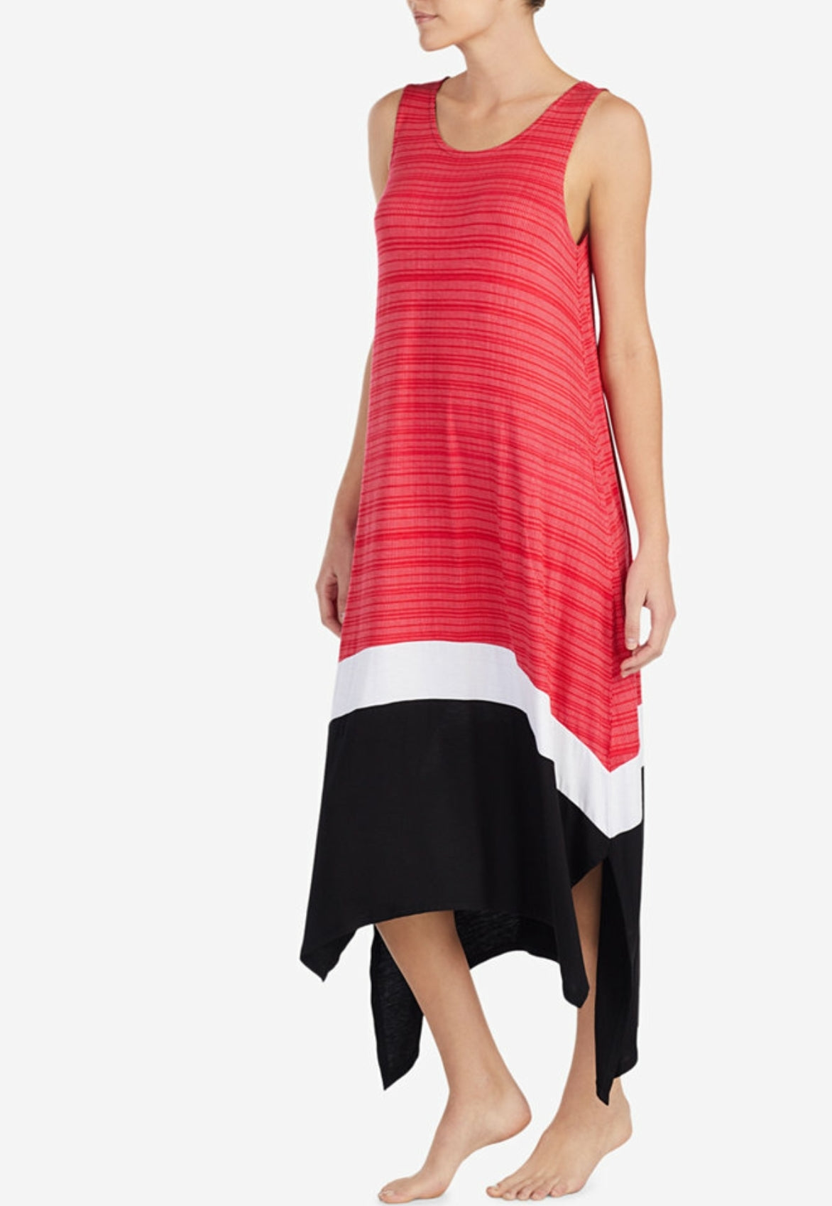 Sleeveless Contrast-Panel Nightgown