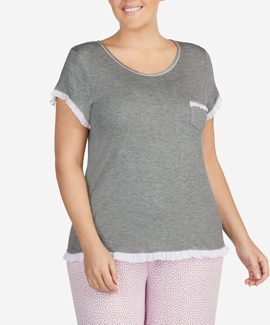 Ruffle-Trim Pajama Top
