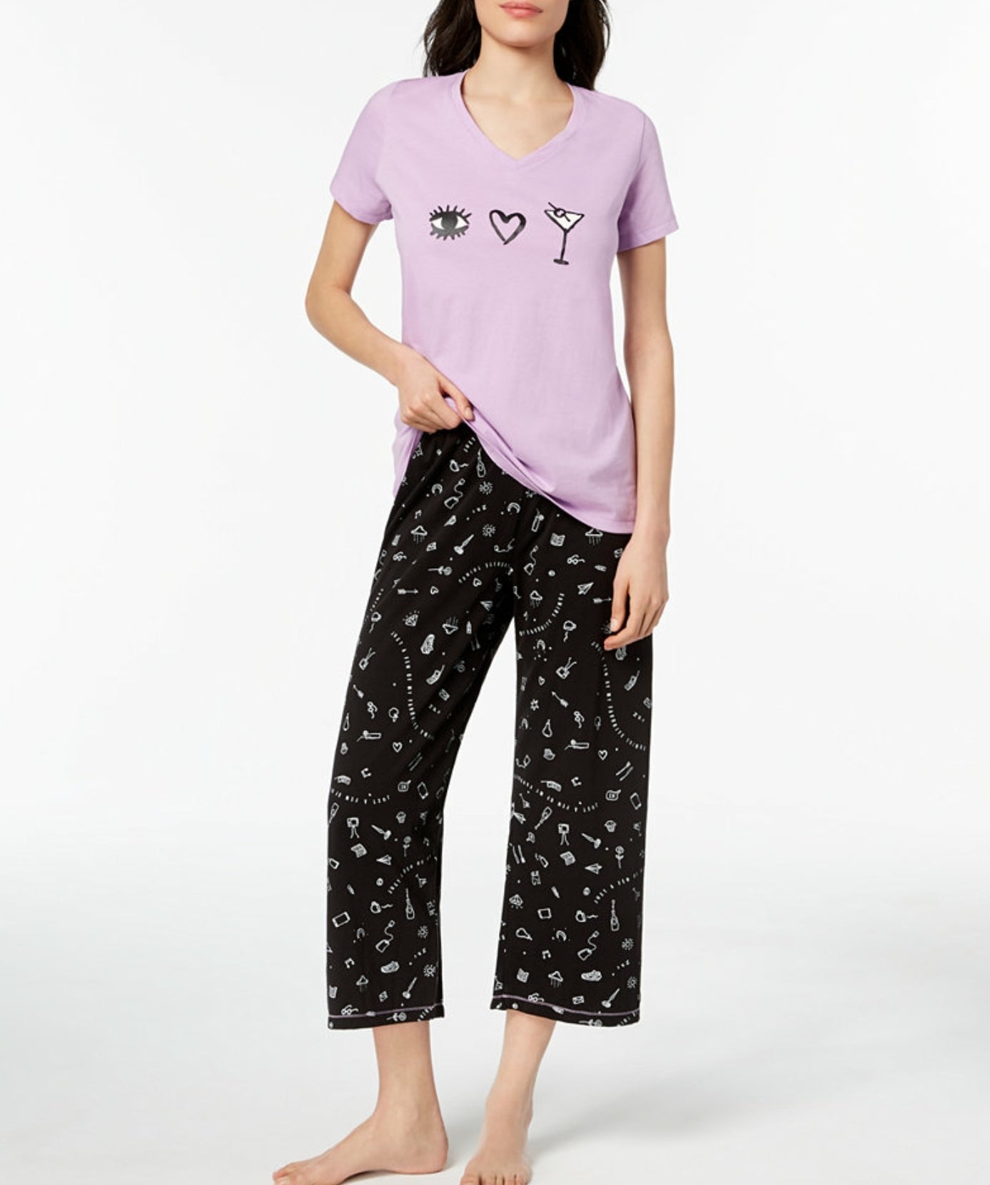 Printed Capri Pajama Set