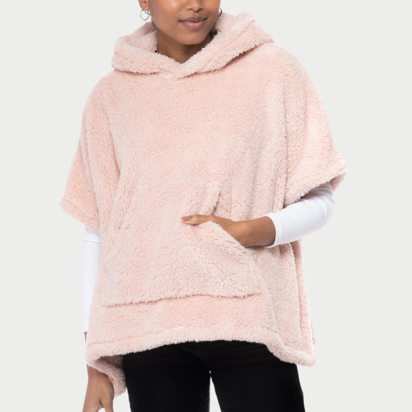 Hooded Sherpa Pocket Poncho