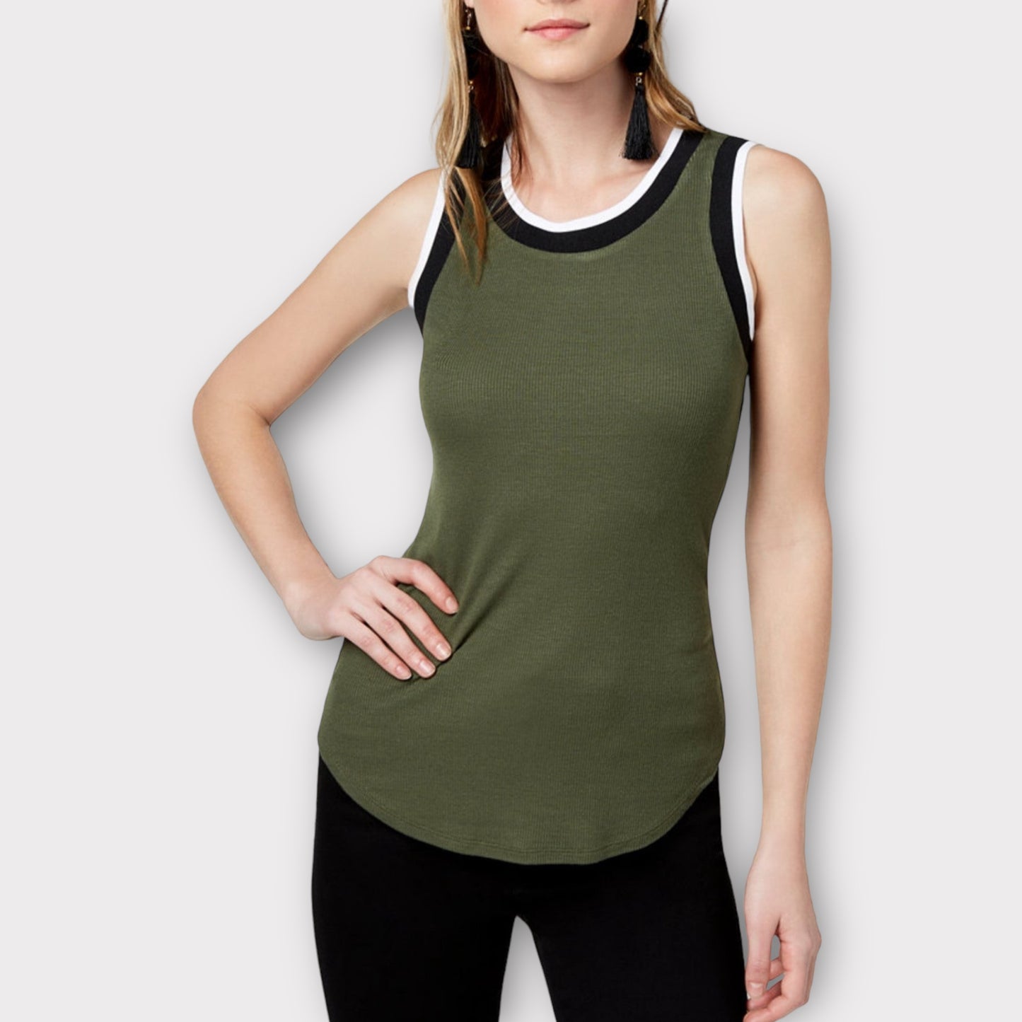 Ribbed Varsity Tank Top