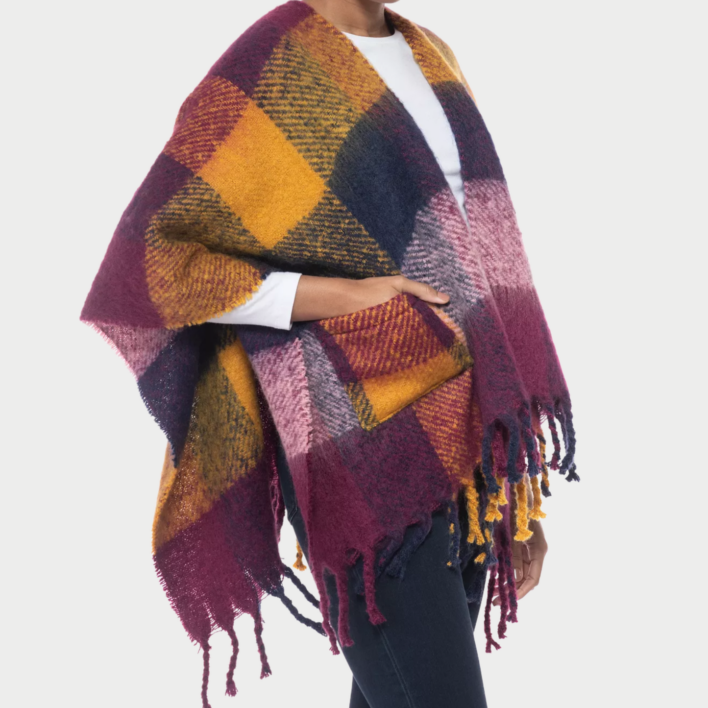 كيمونو جيب منقوش بنقشة الجاموس