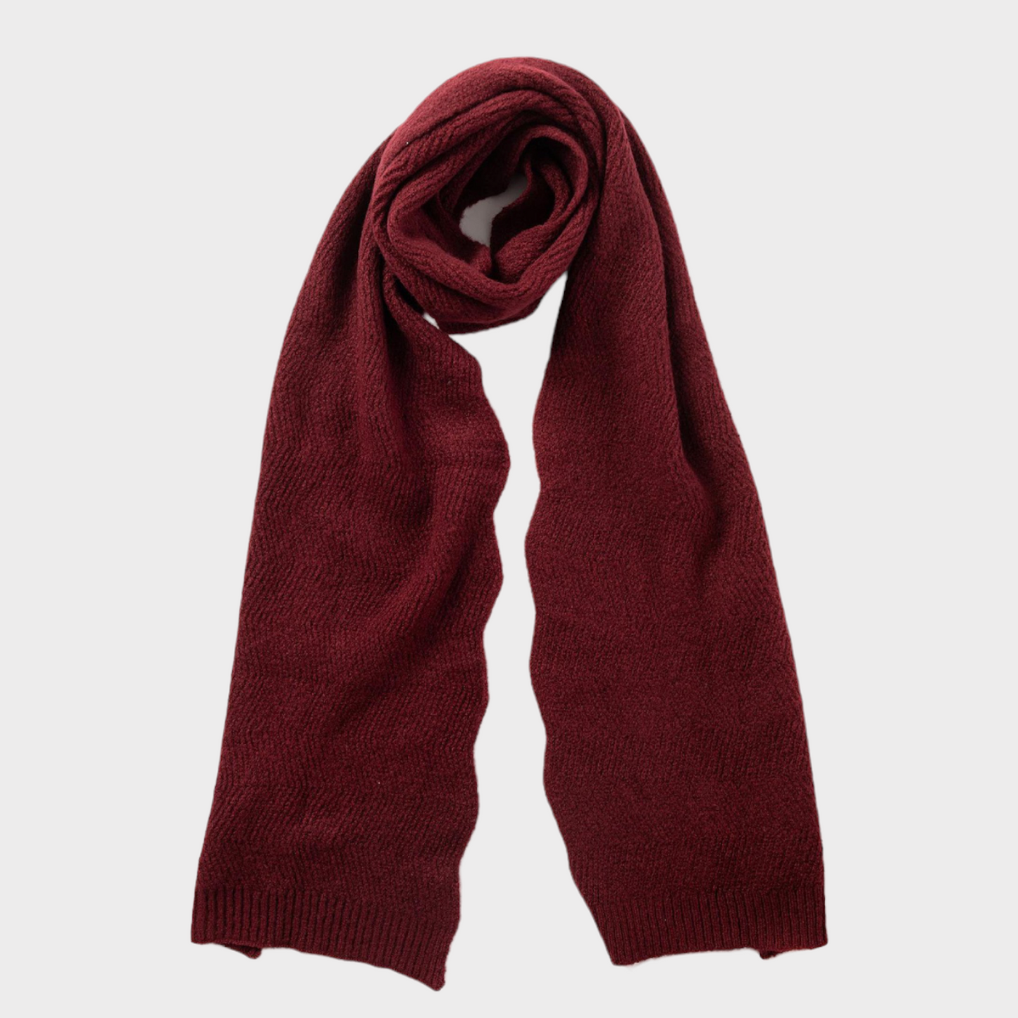 INC International Concepts Chevron Knit Muffler Scarf Wine ONE SIZE