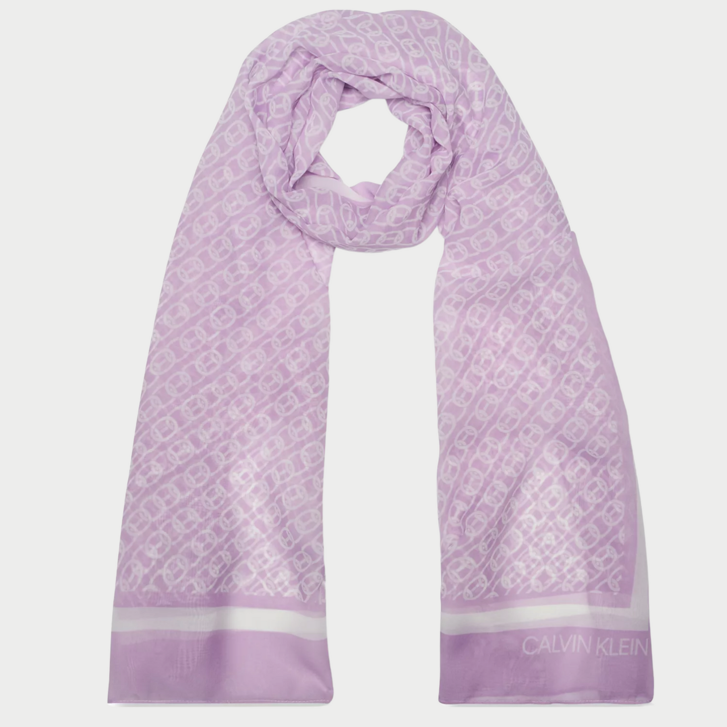Chain-Print Chiffon Oblong Scarf